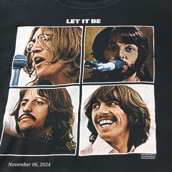 Y2K 2004 Beetles Shirt Let IT Be Crew Neck Vintage - Picture 2 of 8